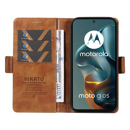 For Motorola Moto G05 4G Case YIKATU YK-007 Litchi Texture PU Leather Wallet Phone Cover
