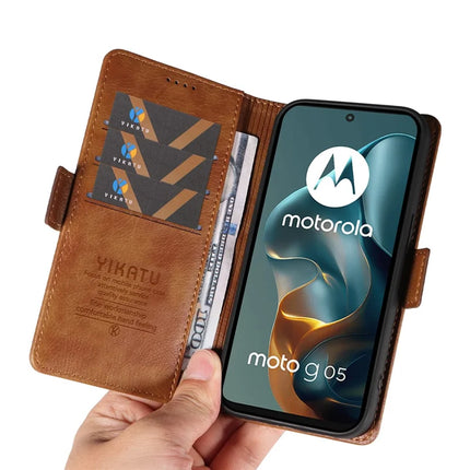 For Motorola Moto G05 4G Case YIKATU YK-007 Litchi Texture PU Leather Wallet Phone Cover