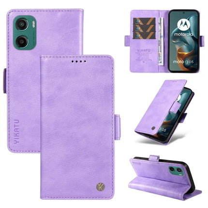 For Motorola Moto G05 4G Case YIKATU YK-007 Litchi Texture PU Leather Wallet Phone Cover - Purple