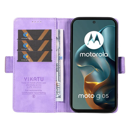 For Motorola Moto G05 4G Case YIKATU YK-007 Litchi Texture PU Leather Wallet Phone Cover