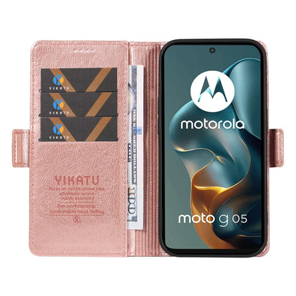 For Motorola Moto G05 4G Case YIKATU YK-007 Litchi Texture PU Leather Wallet Phone Cover