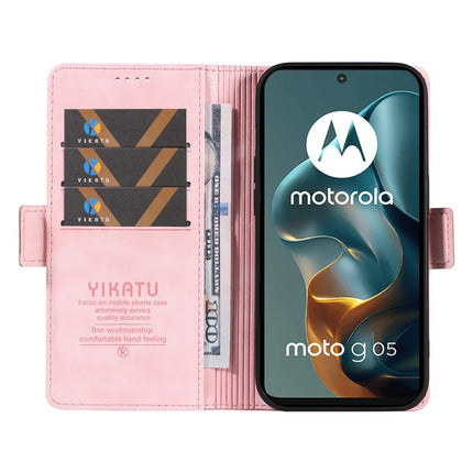 For Motorola Moto G05 4G Case YIKATU YK-007 Litchi Texture PU Leather Wallet Phone Cover