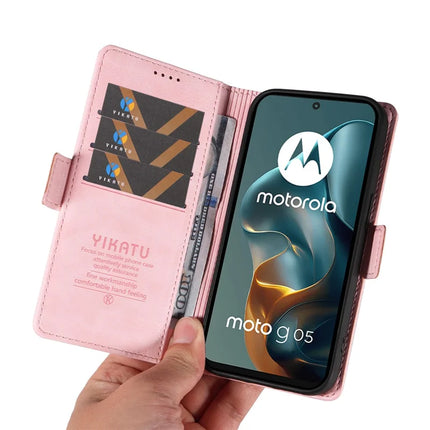 For Motorola Moto G05 4G Case YIKATU YK-007 Litchi Texture PU Leather Wallet Phone Cover