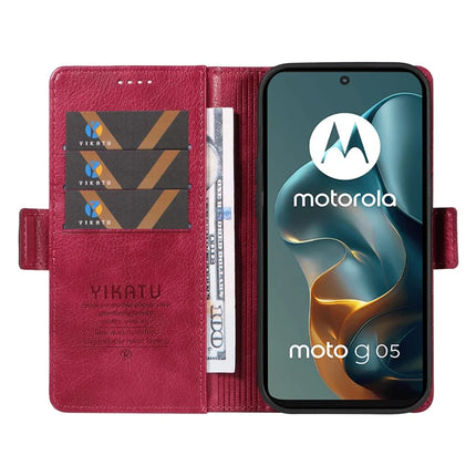 For Motorola Moto G05 4G Case YIKATU YK-007 Litchi Texture PU Leather Wallet Phone Cover