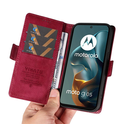For Motorola Moto G05 4G Case YIKATU YK-007 Litchi Texture PU Leather Wallet Phone Cover