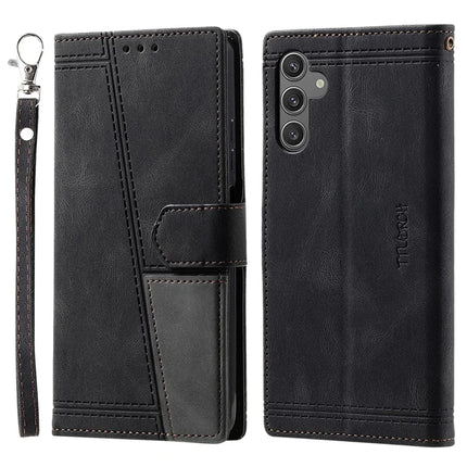 TTUDRCH Style 004 For Samsung Galaxy A26 5G Leather Case RFID Blocking Wallet Stand Phone Cover with Strap - Black