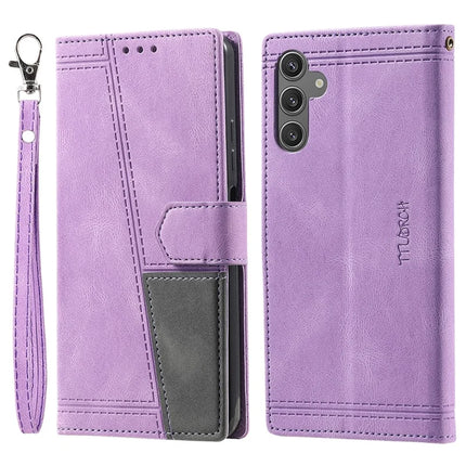 TTUDRCH Style 004 For Samsung Galaxy A26 5G Leather Case RFID Blocking Wallet Stand Phone Cover with Strap - Purple