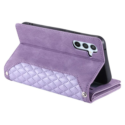 Style 005 For Samsung Galaxy A26 5G Wallet Case Rhombus Stitching Line PU Leather Phone Cover