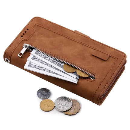 For Samsung Galaxy A26 5G Case PU Leather Phone Cover with Zipper Wallet 9 Card Slots
