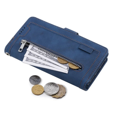 For Samsung Galaxy A26 5G Case PU Leather Phone Cover with Zipper Wallet 9 Card Slots