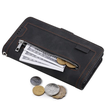 For Samsung Galaxy A26 5G Case PU Leather Phone Cover with Zipper Wallet 9 Card Slots