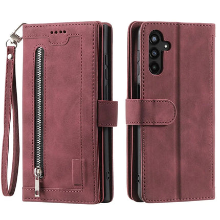For Samsung Galaxy A26 5G Case PU Leather Phone Cover with Zipper Wallet 9 Card Slots