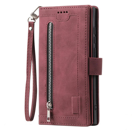 For Samsung Galaxy A26 5G Case PU Leather Phone Cover with Zipper Wallet 9 Card Slots
