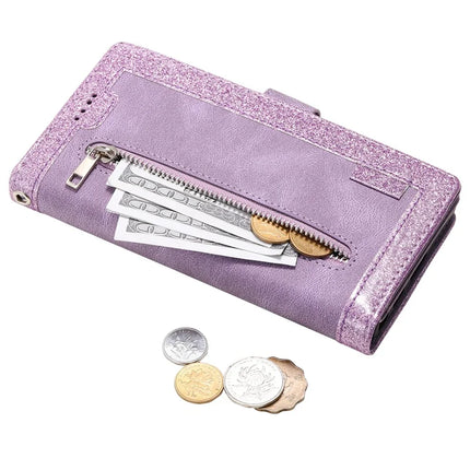 For Samsung Galaxy A26 5G Case PU Leather Phone Cover with Zipper Wallet 9 Card Slots