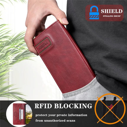 TTUDRCH Style 007 For Samsung Galaxy A26 5G Leather Case RFID Blocking Wallet Stand Phone Cover