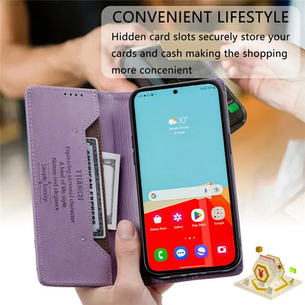 TTUDRCH Style 007 For Samsung Galaxy A26 5G Leather Case RFID Blocking Wallet Stand Phone Cover