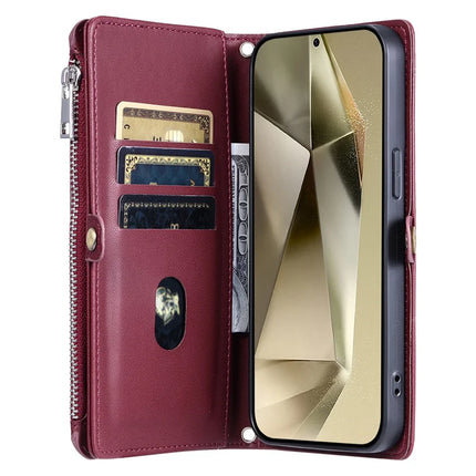 For Samsung Galaxy A26 5G Case TPU + PU Leather Wallet Phone Cover with Wrist Strap
