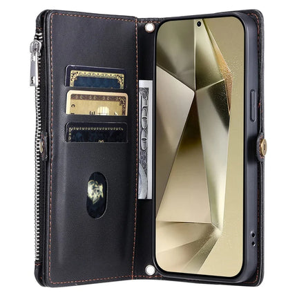 For Samsung Galaxy A26 5G Case TPU + PU Leather Wallet Phone Cover with Wrist Strap