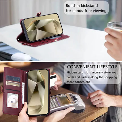 For Samsung Galaxy A26 5G Leather Case with Wrist Strap Wallet Stand Phone Cover