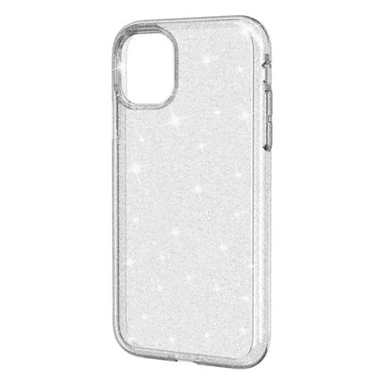 For iPhone 11 Case Anti-Scratch PC + TPU Sparkly Glitter Phone Cover