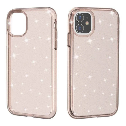 For iPhone 11 Case Anti-Scratch PC + TPU Sparkly Glitter Phone Cover