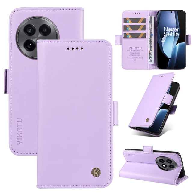 For OnePlus Ace 5G Wallet Phone Case YIKATU YK-003 Leather Stand Cover -  Light Purple
