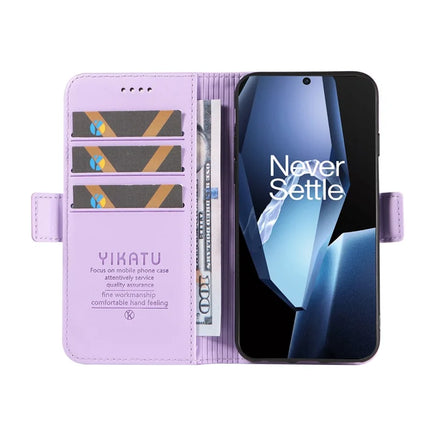 For OnePlus Ace 5G Wallet Phone Case YIKATU YK-003 Leather Stand Cover -  Light Purple