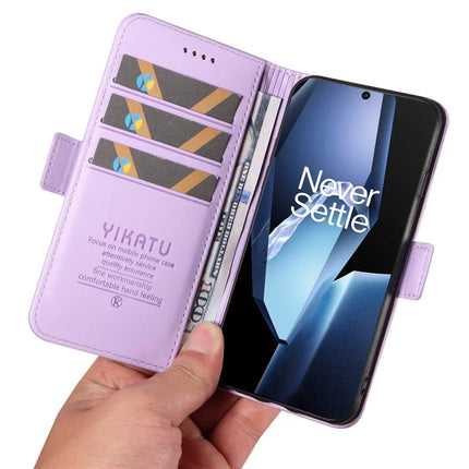 For OnePlus Ace 5G Wallet Phone Case YIKATU YK-003 Leather Stand Cover -  Light Purple
