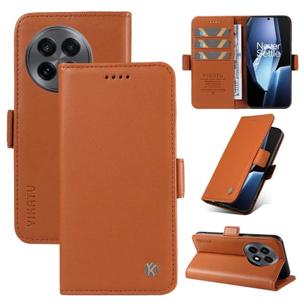 For OnePlus Ace 5G Wallet Phone Case YIKATU YK-003 Leather Stand Cover - Brown