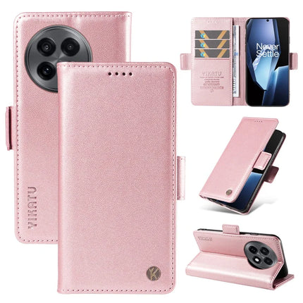 For OnePlus Ace 5G Wallet Phone Case YIKATU YK-003 Leather Stand Cover - Rose Gold