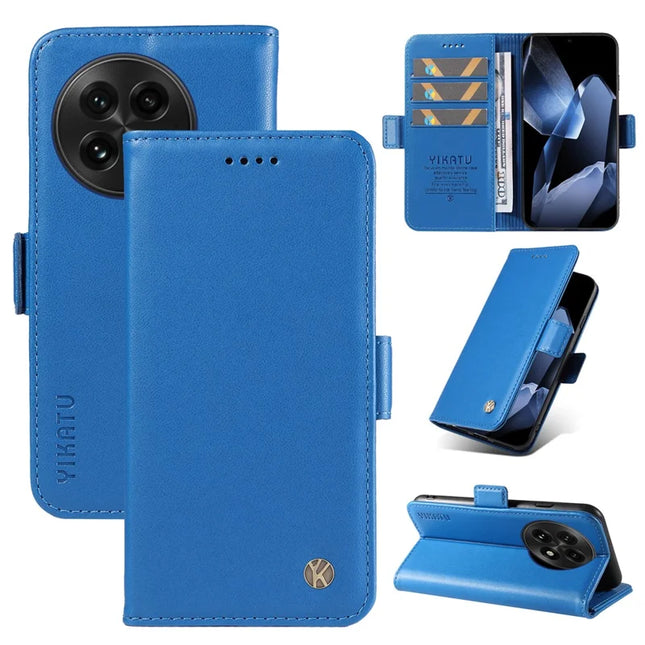 For OnePlus 13 Wallet Phone Case YIKATU YK-003 Leather Stand Cover - Sky Blue