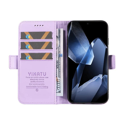 For OnePlus 13 Wallet Phone Case YIKATU YK-003 Leather Stand Cover -  Light Purple