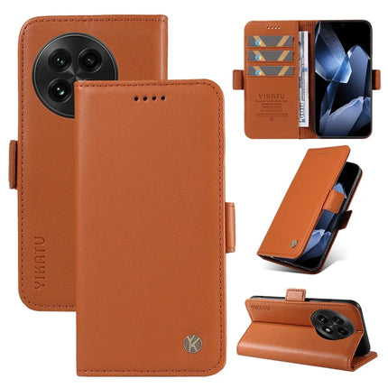 For OnePlus 13 Wallet Phone Case YIKATU YK-003 Leather Stand Cover - Brown