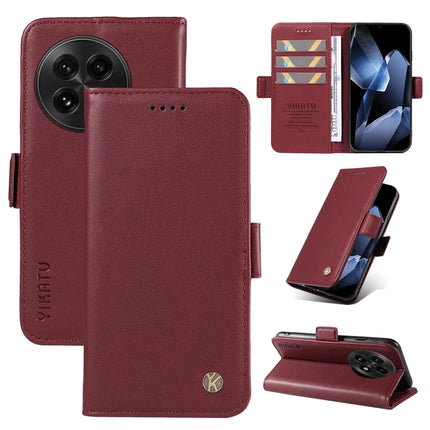 For OnePlus 13 Wallet Phone Case YIKATU YK-003 Leather Stand Cover - Wine Red