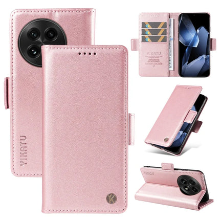 For OnePlus 13 Wallet Phone Case YIKATU YK-003 Leather Stand Cover - Rose Gold