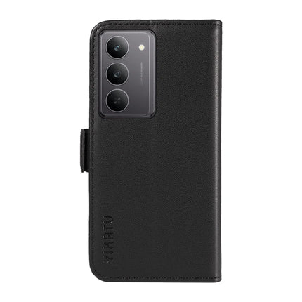 For Realme C75 Wallet Phone Case YIKATU YK-003 Leather Stand Cover -  Black