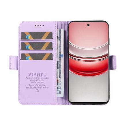 For Realme C75 Wallet Phone Case YIKATU YK-003 Leather Stand Cover -  Light Purple