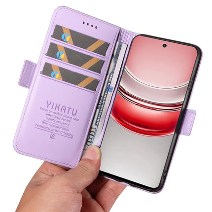 For Realme C75 Wallet Phone Case YIKATU YK-003 Leather Stand Cover -  Light Purple