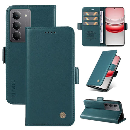 For Realme C75 Wallet Phone Case YIKATU YK-003 Leather Stand Cover - Green