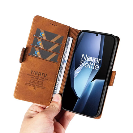 For OnePlus Ace 5G Leather Case YIKATU YK-005 Skin-touch Feeling Wallet Phone Cover