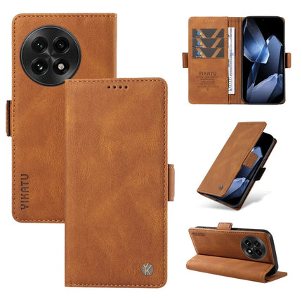 For OnePlus 13 Leather Case YIKATU YK-005 Skin-touch Feeling Wallet Phone Cover - Brown