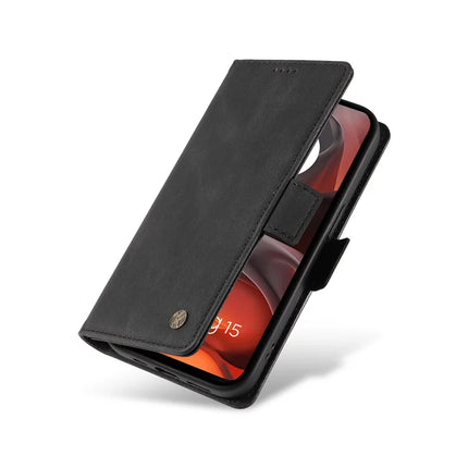 For Motorola Moto G15 4G Leather Case YIKATU YK-005 Skin-touch Feeling Wallet Phone Cover