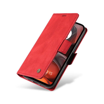 For Motorola Moto G15 4G Leather Case YIKATU YK-005 Skin-touch Feeling Wallet Phone Cover
