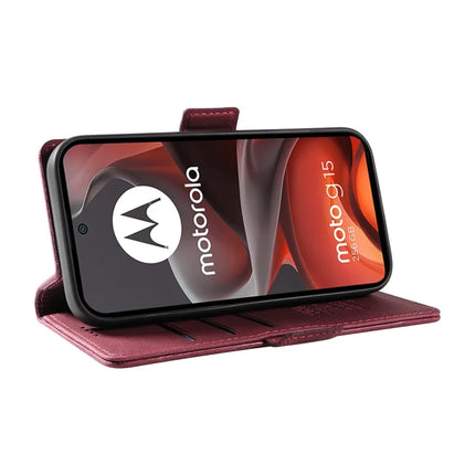 For Motorola Moto G15 4G Leather Case YIKATU YK-005 Skin-touch Feeling Wallet Phone Cover