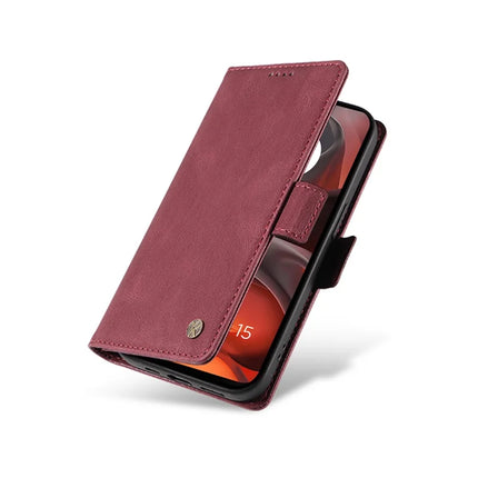 For Motorola Moto G15 4G Leather Case YIKATU YK-005 Skin-touch Feeling Wallet Phone Cover