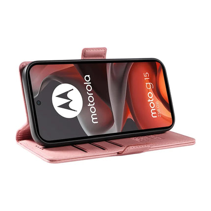 For Motorola Moto G15 4G Leather Case YIKATU YK-005 Skin-touch Feeling Wallet Phone Cover