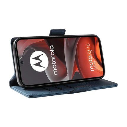 For Motorola Moto G15 4G Leather Case YIKATU YK-005 Skin-touch Feeling Wallet Phone Cover