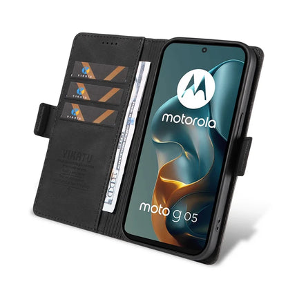 For Motorola Moto G05 4G Leather Case YIKATU YK-005 Skin-touch Feeling Wallet Phone Cover