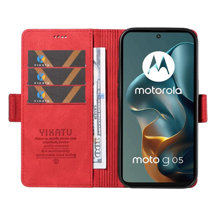 For Motorola Moto G05 4G Leather Case YIKATU YK-005 Skin-touch Feeling Wallet Phone Cover