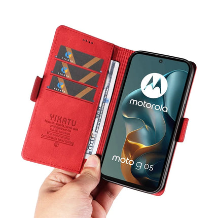 For Motorola Moto G05 4G Leather Case YIKATU YK-005 Skin-touch Feeling Wallet Phone Cover